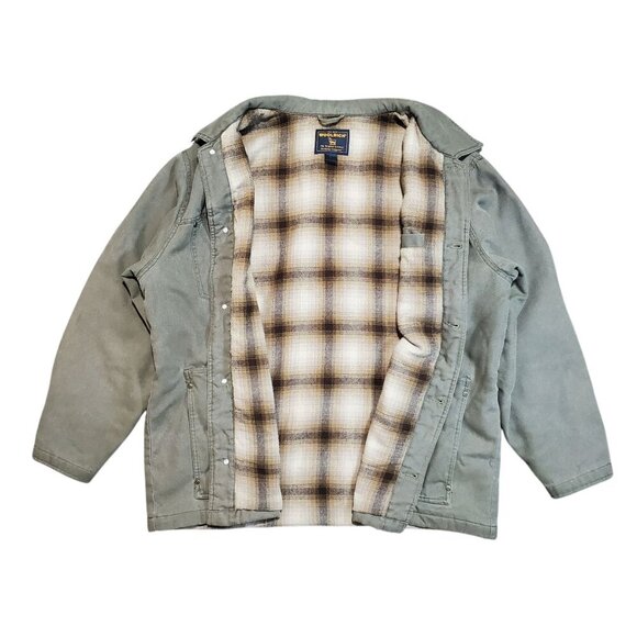 Woolrich Olive Green Flannel Lined Button Front Outdoor Chore Jacket - XL - Picture 2 of 12